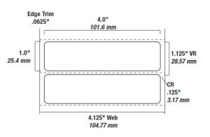 4.00" x 1.00" Packaging & Shipping Labels, Blank Matte White Paper, TTL-14P, 5,500 Count pic