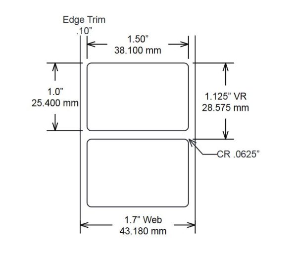 1.5" x 1.0" Rating / Nameplate Labels, Glossy White Polyester, TTL301, 6,000 Count pic