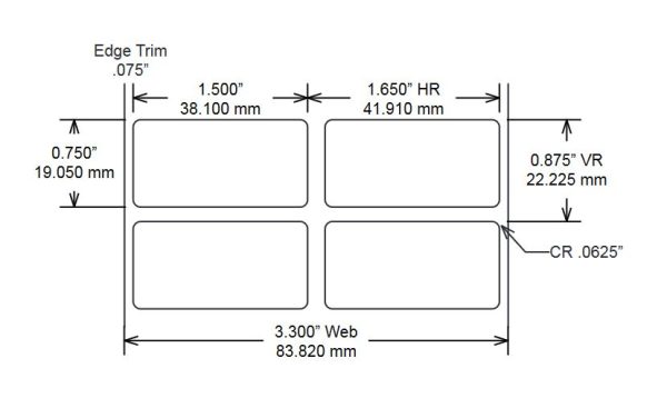 1.50" x 0.75" Rating / Nameplate Labels, Glossy White Polyester, TTL308, 10,000 Count pic