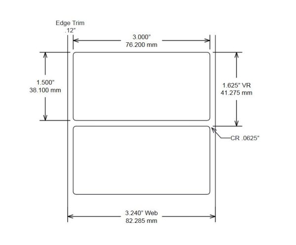 3.0" x 1.5" Rating / Nameplate Labels, Glossy White Polyester, TTL312, 2,500 Count pic